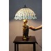 FixtureDisplays® Tiffany Style Peacock Desktop Lamp 16-Inch Shade15720